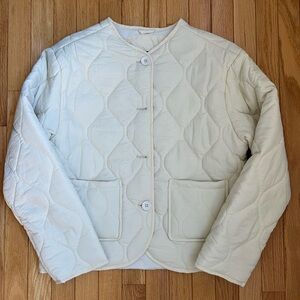 White Fox Boutique Cream Quilted Puffer Jacket